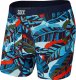 SAXX Bokserki męskie szybkoschnące VIBE Boxer Brief liście - niebieskie S 1