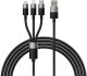 Kabel USB Baseus USB-A - microUSB + Lightning 1.2 m Czarny (BSU3937) 1