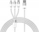 Kabel USB Baseus USB-A - microUSB + Lightning 1.2 m Biały (BSU3940) 1