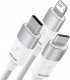 Kabel USB Baseus USB-A - microUSB + Lightning 1.2 m Biały (BSU3940) 10