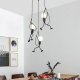 Lampa wisząca Modi Home Lampa sufitowa Loft -czarna,ludziki Humanoid 3