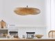 Lampa wisząca Beliani Lampa wisząca bambusowa jasne drewno BOYNE duża! 2