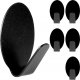 Storage Solutions Wieszak samoprzylepny na ręcznik ścierkę / haczyk stalowy owal czarny 6 szt. 3x2 cm 1