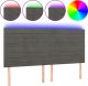 vidaXL vidaXL Zagłówek do łóżka z LED, ciemnoszary, 180x5x118/128 cm, aksamit 2