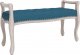vidaXL vidaXL Ławka, niebieska, 110x45x60 cm, tapicerowana aksamitem 1