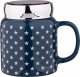 Altom Design Kubek do kawy i herbaty porcelanowy z pokrywką i lusterkiem Easy Morning A 420 ml 1