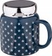 Altom Design Kubek do kawy i herbaty porcelanowy z pokrywką i lusterkiem Easy Morning A 420 ml 1