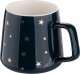 Altom Design Kubek do kawy i herbaty porcelanowy Gwiazdki 370 ml granatowy 2