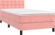 vidaXL vidaXL Łóżko kontynentalne z materacem i LED, różowy aksamit 90x190 cm 3