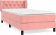 vidaXL vidaXL Łóżko kontynentalne z materacem, różowe, aksamit, 80x200 cm 2