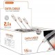 Kabel USB M KABEL USB TYP-C 2A SOMOSTEL BIAŁY 2000mAh QUICK CHARGER 1M POWERLINE USB-C SMS-BP03 15SZT PREZENTER 2