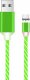 Kabel USB M USB-A - USB-C + micro-B + Lightning Zielony (29919) 1