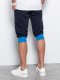 Ombre Spodenki męskie dresowe za kolano - granatowo-niebieskie V2 P29 S 4