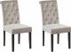 Beliani Zestaw 2 krzeseł do jadalni z kołatką welurowy beżowoszary VELVA II 1