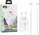 Ładowarka M ŁADOWARKA SIECIOWA 20W + KABEL TYP-C/TYP-C PD VEGA FASTON  FAST CHARGER 1XUSB 1XPD BOX 1
