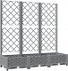 vidaXL Donica ogrodowa z kratką, jasnoszara, 120x40x121,5 cm, PP 2