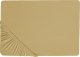 Beliani Bawełniane prześcieradło z gumką 200 x 200 cm oliwkowe JANBU 1