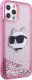 Karl Lagerfeld Etui Karl Lagerfeld KLHCP12MLNCHCP Apple iPhone 12/12 Pro różowy/pink hardcase Glitter Choupette Head 3