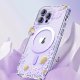 Kingxbar Kingxbar Flora Series magnetyczne etui iPhone 14 Plus MagSafe ozdobione nadrukiem w kwiaty orchid 8