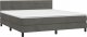 vidaXL vidaXL Łóżko kontynentalne z materacem, ciemnoszare, 180x200cm aksamit 3