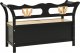 vidaXL vidaXL Ławka, czarna, 107x45x75,5 cm, lite drewno jodłowe 5