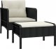 vidaXL vidaXL 2-cz. ogrodowy zestaw wypoczynkowy, poduszki, czarny rattan PE 2