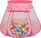 Selonis Selonis Namiot zamek NZ-100X z piłeczkami 6cm różowy: biały-żółty-pomarańcz-babyblue-turkus 105x90cm/100piłek Zabawka namiot dla dzieci 1
