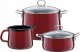 Riess RIESS - Zestaw garnków 3cz. Czerwony 1