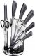 Elitehoff Noże kuchenne w bloku Elitehoff E 6262 stalowe + stojak zestaw noży szare 4