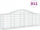 vidaXL Kosze gabionowe, 11 szt, 200x30x60/80 cm, galwanizowane żelazo 2