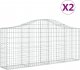 vidaXL vidaXL Kosze gabionowe, 2 szt, 200x30x80/100 cm, galwanizowane żelazo 2