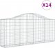 vidaXL Kosze gabionowe, 14 szt, 200x30x80/100 cm, galwanizowane żelazo 2