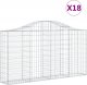 vidaXL Kosze gabionowe, 18 szt, 200x30x100/120cm, galwanizowane żelazo 2