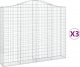 vidaXL Kosze gabionowe, 3 szt, 200x30x160/180 cm, galwanizowane żelazo 2