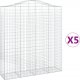 vidaXL Kosze gabionowe, 5 szt, 200x50x220/240 cm, galwanizowane żelazo 2