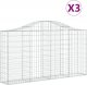 vidaXL Kosze gabionowe, 3 szt, 200x30x100/120 cm, galwanizowane żelazo 2