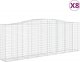 vidaXL vidaXL Kosze gabionowe, 8 szt, 400x50x140/160 cm, galwanizowane żelazo 2