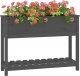 vidaXL Donica z półką, szara, 111,5x34,5x81 cm, lite drewno sosnowe 4