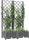 vidaXL vidaXL Donica ogrodowa z kratką, jasnoszara, 80x40x121,5 cm, PP 2