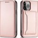Hurtel Magnet Card Case etui Samsung Galaxy S23 pokrowiec z klapką portfel podstawka różowe 1