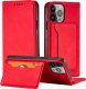 Hurtel Magnet Card Case etui Samsung Galaxy S23 Ultra pokrowiec z klapką portfel podstawka czerwone 2