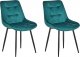 Beliani Zestaw 2 krzeseł do jadalni welurowy niebieski MELROSE 1