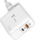 Ładowarka 4kom.pl Ładowarka sieciowa Mega Gan Szybkie ładowanie Power Delivery PD Quick Charge QC 65W USB USB-C Type C Biała 1