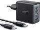 Ładowarka Joyroom Ładowarka sieciowa Joyroom TCG02 GaN 67W 4-port (2x USB, 2x USB C) czarna + kabel USB-C/USB-C 100W 1.2m 14