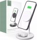 Ładowarka 4kom.pl Ładowarka bezprzewodowa 2w1 QI 15W 2in1 Magnetic MagSafe Wireless Charger do Apple iPhone AirPods Biała 1