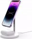 Ładowarka 4kom.pl Ładowarka bezprzewodowa 2w1 QI 15W 2in1 Magnetic MagSafe Wireless Charger do Apple iPhone AirPods Biała 2