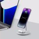 Ładowarka 4kom.pl Ładowarka bezprzewodowa 2w1 QI 15W 2in1 Magnetic MagSafe Wireless Charger do Apple iPhone AirPods Biała 4