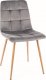 Signal Krzesło MILA D VELVET szare/dąb SIGNAL 1