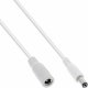 Kabel zasilający InLine InLine® DC extension cable, DC plug male/female 5.5x2.5mm, AWG 18, white, 1m 1