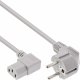 Kabel zasilający InLine InLine® Power cable, Schutzkontakt CEE7/7 angeled to 3pin IEC-C13 angeled, grey, 1.0m 1